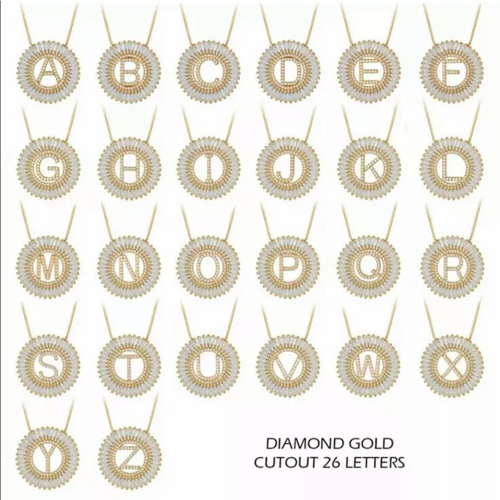 Letter Necklace Rhinestone Pendant Gift For Women Girls